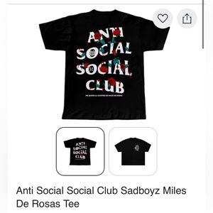 NWT Anti Social Social Club x Sadboyz Miles de Rosas Tee